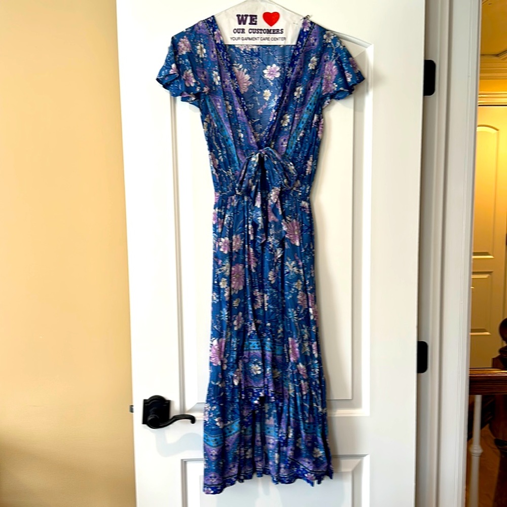 Pookie and Sebastian Hi-Low Tie-Front Dress